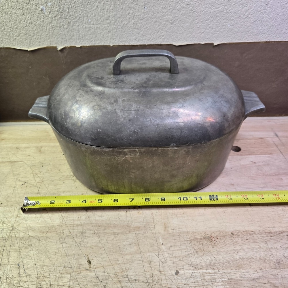 Vtg Wagner Ware "0" Sidney Magnalite 4265-P 8qt Roaster Dutch Oven Lid & Trivet